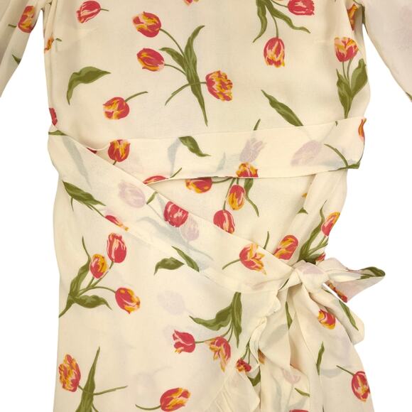 Reformation Quest Wrap Dress Bianca Tulip Print - Picture 5 of 14